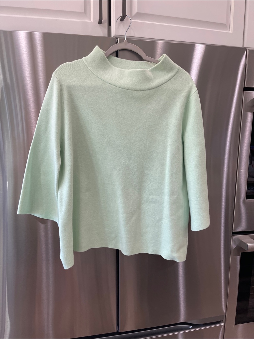 Light Mint AVARA Mock Turtleneck 3/4 Sleeve Sweater
